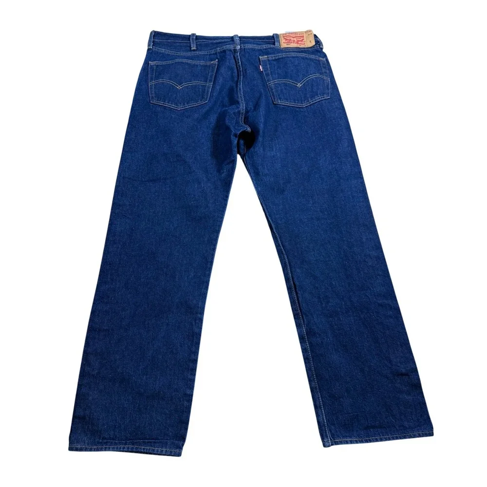 Levis 501 Original Fit Jeans Mens 40x34 Dark Wash Indigo Button Fly 00501-0000‎